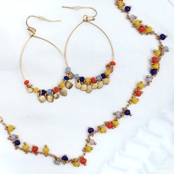 Colorful earring and necklace set - Picture 1 of 10